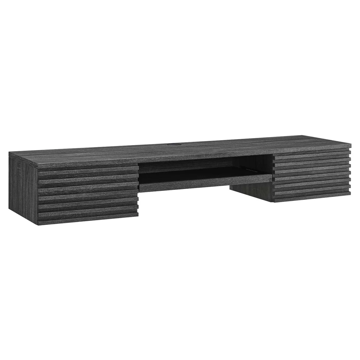 Render Wall Mount Wood Office Desk Charcoal