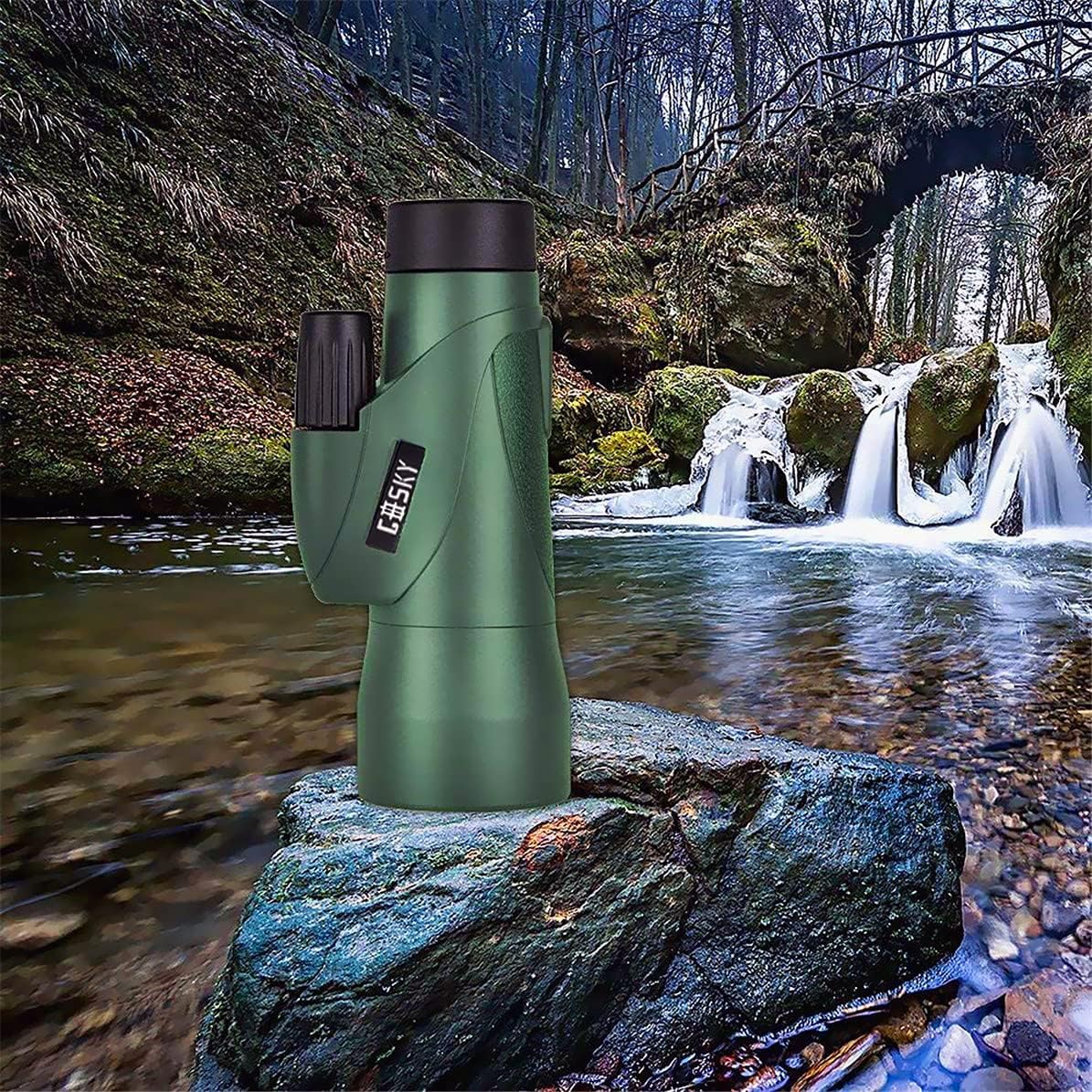 Gosky 12x55 High Definition Monocular Telescope and Quick Phone Holder-2021 Waterproof Monocular -BAK4 Prism for Wildlife Bird Watching Hunting Camping Travel Scenery