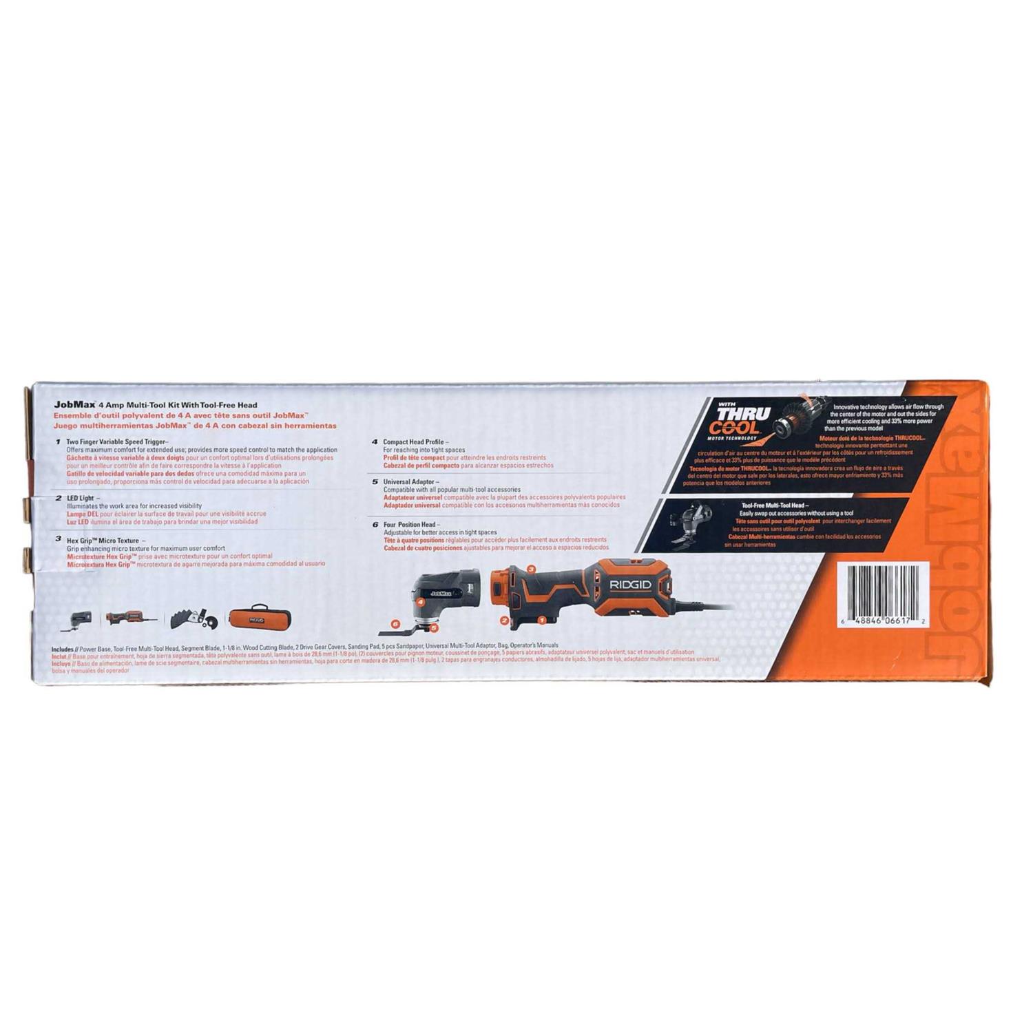 Ridgid 4 Amp Corded JobMax Multi-Tool with Tool-Free Head R8223404 - Shop Hardware Tools Online Store