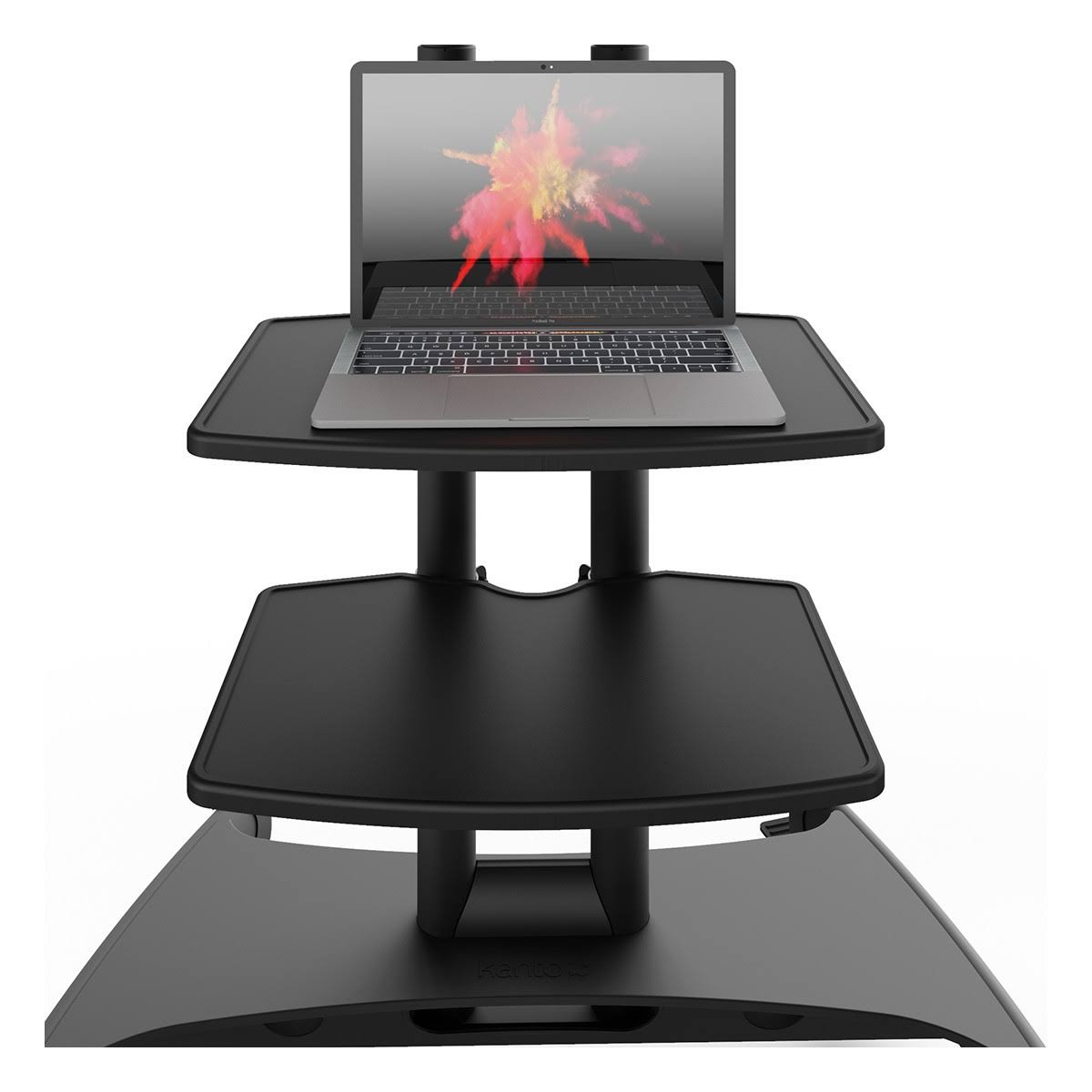 Kanto Mobile TV Mount with Two Adjustable Shelves for 37 inch to 65 inch TVs, Black MTM65PL2