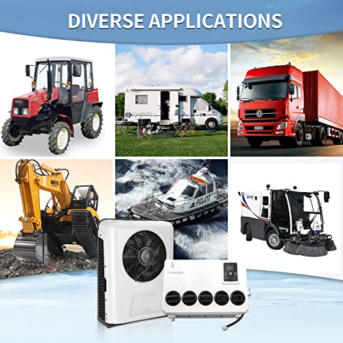 Treeligo DC 12V Universal Electric RV Truck Air Conditioner Camper A/C Unit 10000 BTU Fast Cooling for Motorhome Bus tractor automotive air conditioner