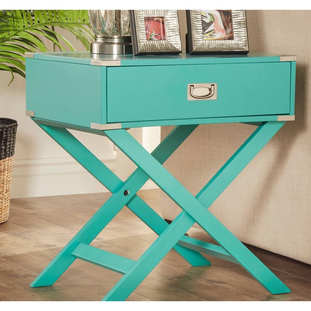Kenton x Base Wood Accent Campaign Table by Inspire Q Bold - Espresso