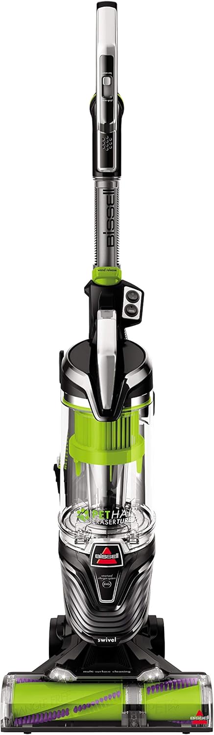 BISSELL 2475 Pet Hair Eraser Turbo Bagless Upright Vacuum Cleaner with SmartSeal Allergen System