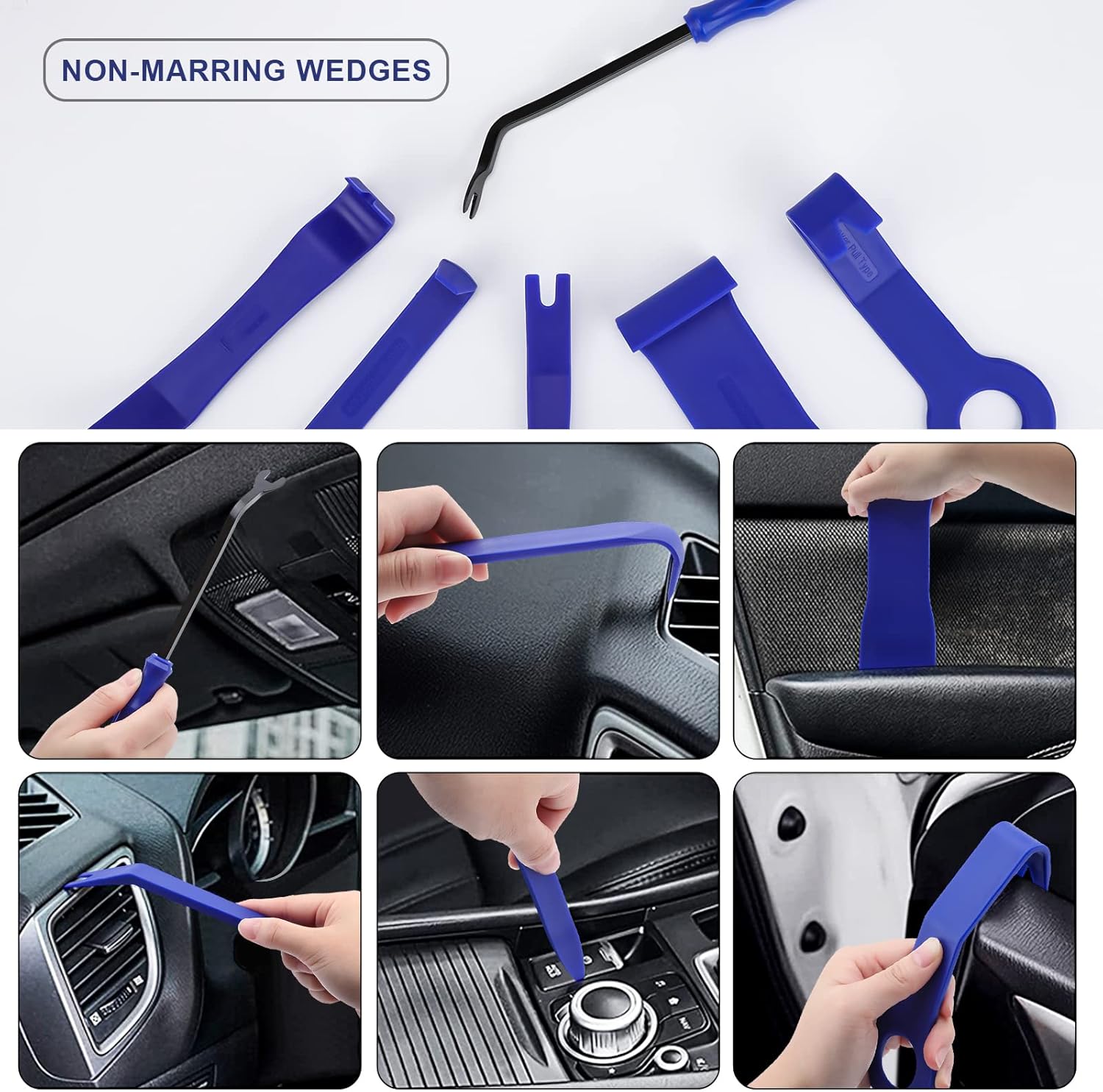 GODCRAE Car Tool Kit, 21PCS Professional Car Door Unlock Kit Lockout Tool with Long Reach Grabber, Non-marring Wedges Air Wedge Pump Auto Trim Removal Tool Pry Tool in Caring Case Bag