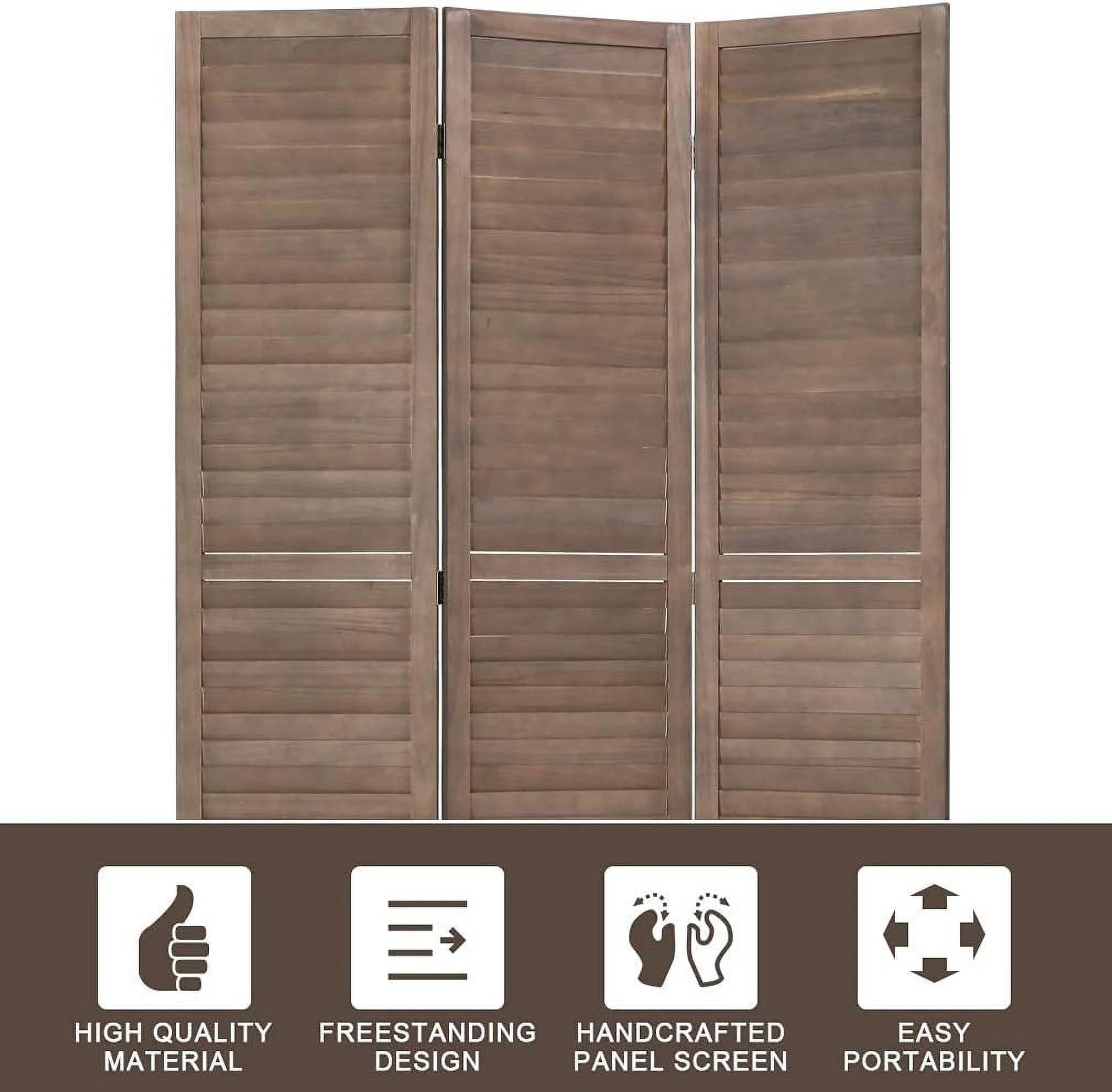 Room Divider Partition 4 Panel Privacy Screen Folding Screen Wood Frame Screen for Home Office Bedroom - Curated Treasures Market