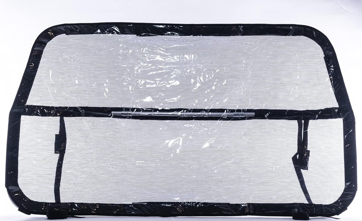MULTI-USE VINYL PLASTIC OR MESH CAR DIVIDER, USE AS A SNEEZE GUARD PET BARRIER FOR DRIVER PROTECTION, PERFECT PROTECTION PARTITION DIVIDER DIVIDES FRONT SEAT and BACK SEAT, Black, Clear, Small Pack of 2