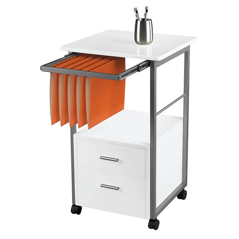 Realspace Halton 18x22D 2-Drawer Mobile Vertical File Cabinet, White