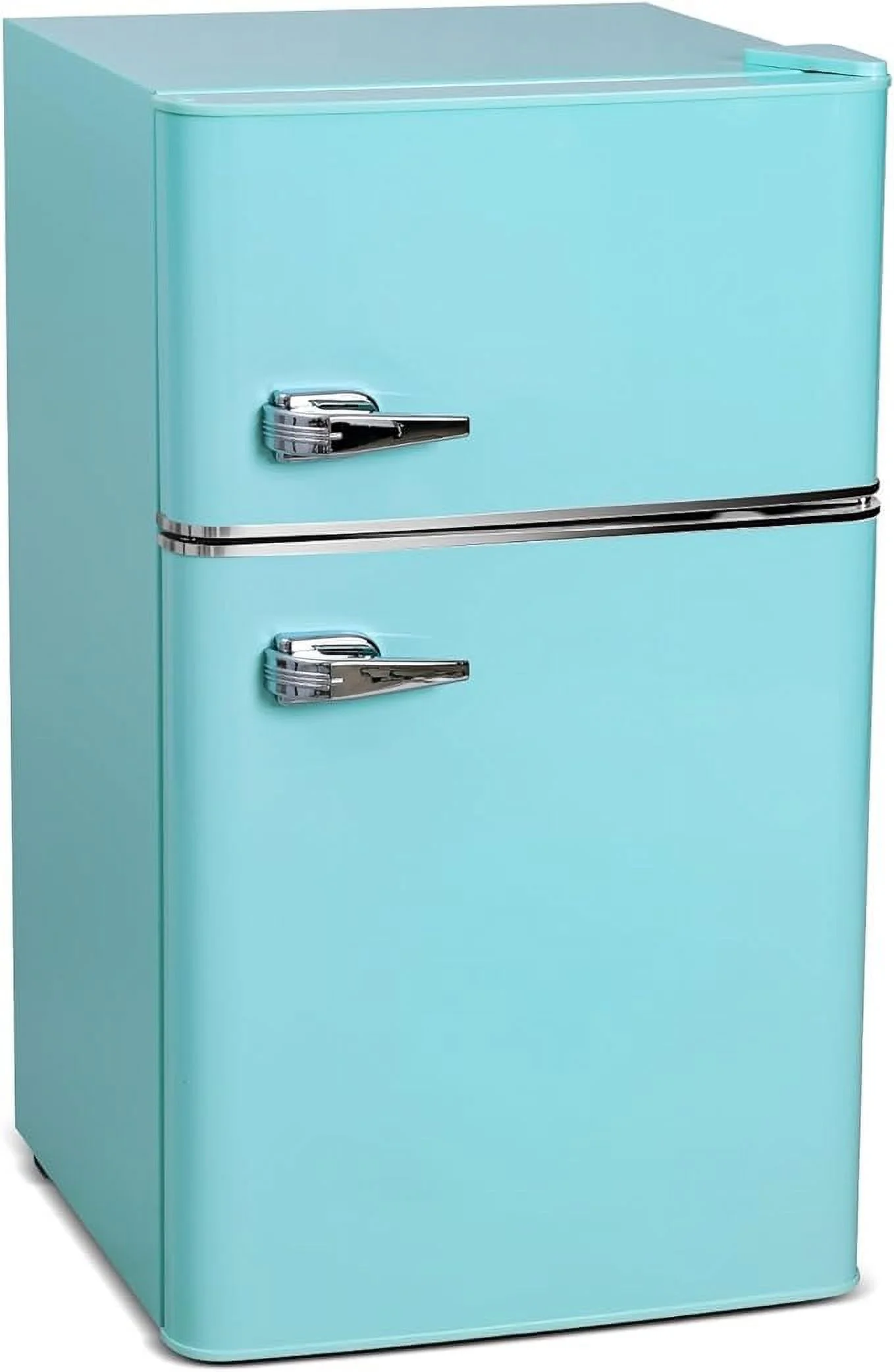 3.2 Cu. Ft. Retro Compact Mini Bar Fridge with Freezer, Two (2) Door, Removable Shelf for Office Home Dorm Garage - Curated Treasures Market