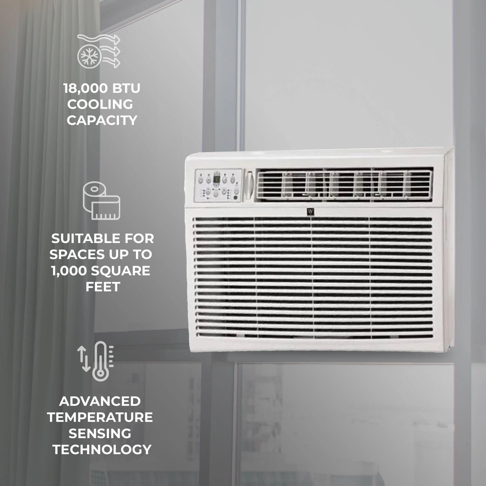 HomePointe 18,000 BTU Window Air Conditioner with Ionizer & Remote Control