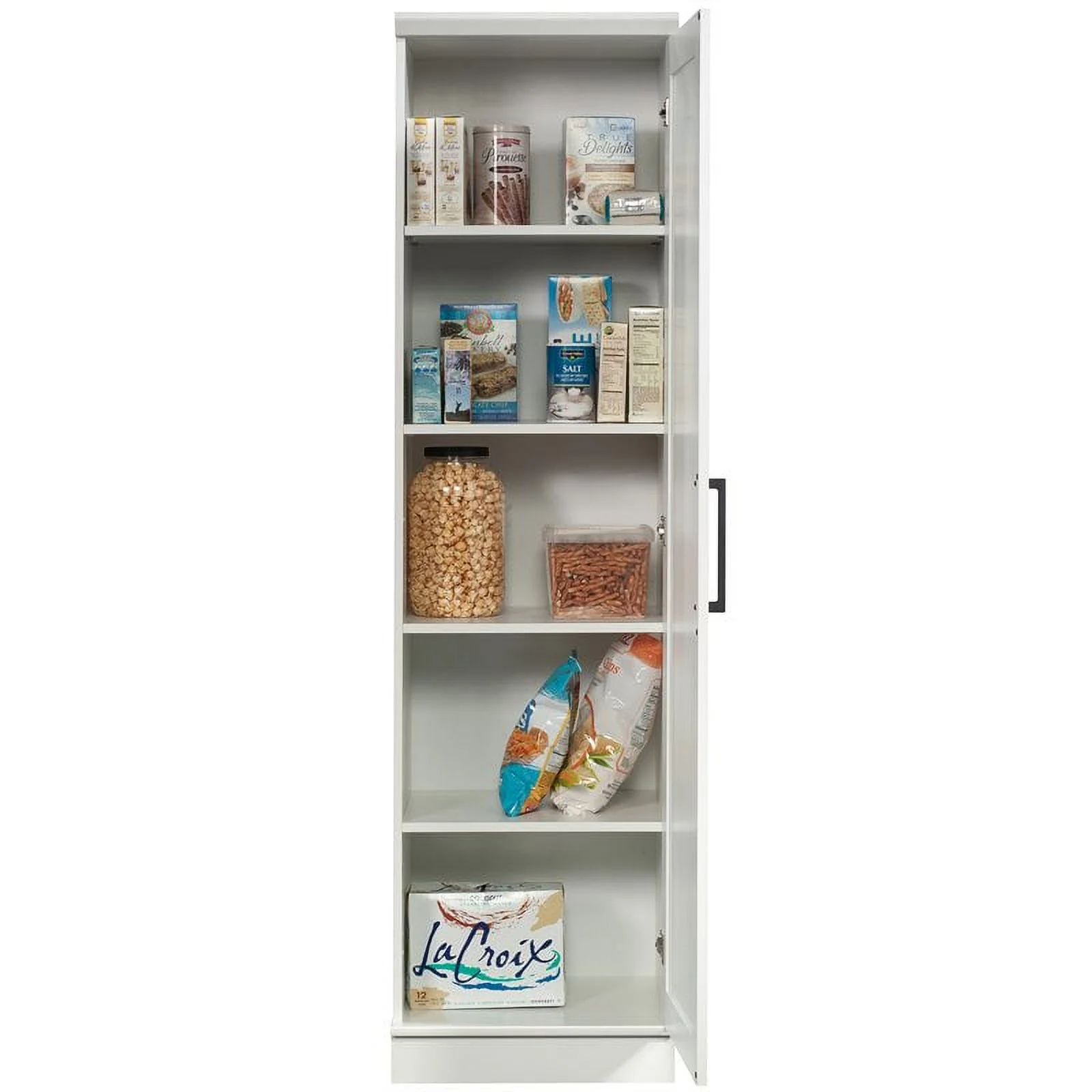 Pemberly Row Transitional Engineered Wood Single Door Pantry in White