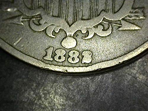 1883/2 Shield Nickel OVERDATE 5c F/VF