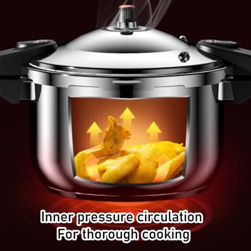 Stainless Steel Pressure Cooker, 10L/12L/16L Stovetop Pressure Canner with Easy Lock Lid, Fast Cooking Canning Pot Compatible with Gas & Induction Cookware, Electric Stoves