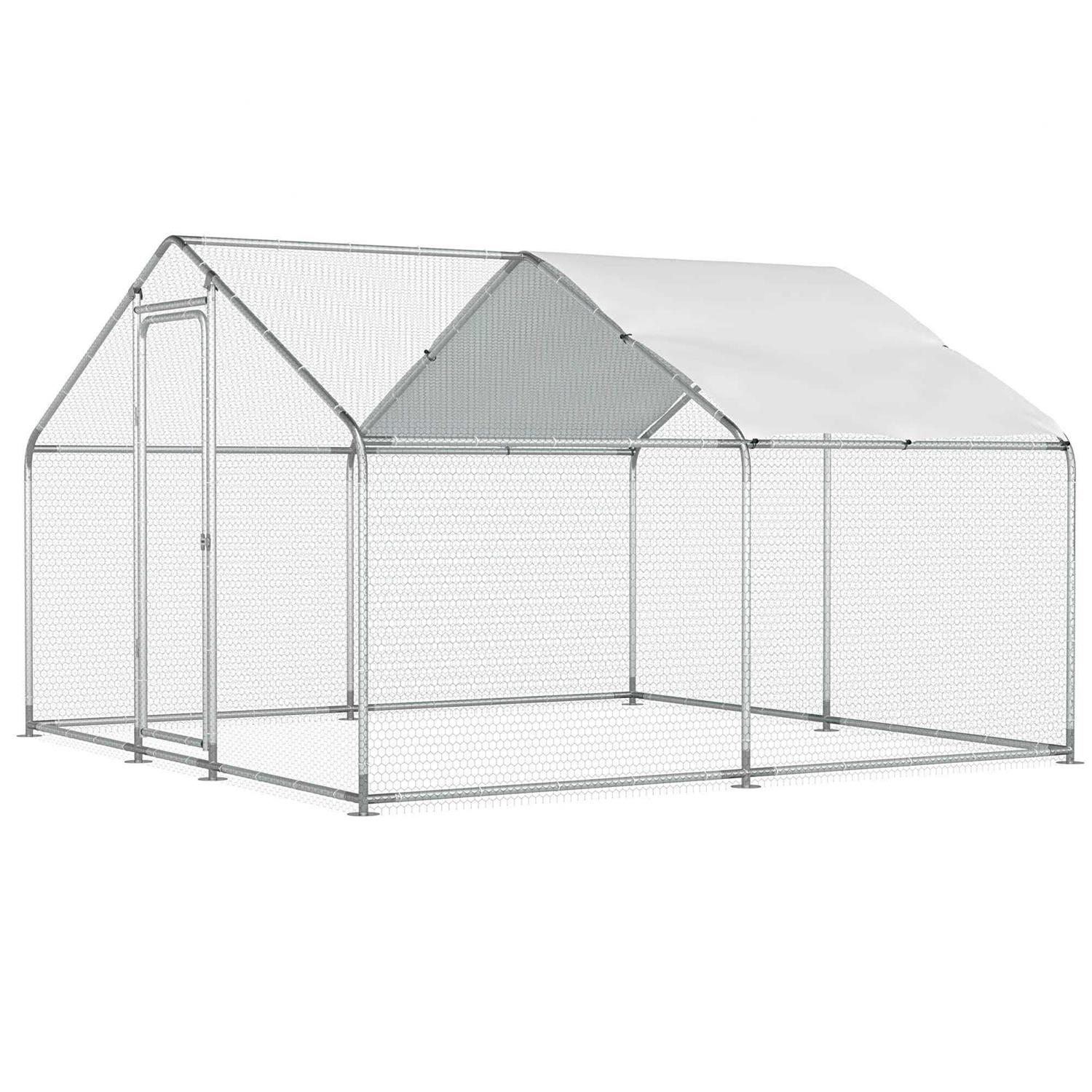 Morngardo Chicken Coop Large Metal Run for 20 Chickens Walk in Yard Poultry Cage Hen House with Waterproof Cover - Pet Supplies online store