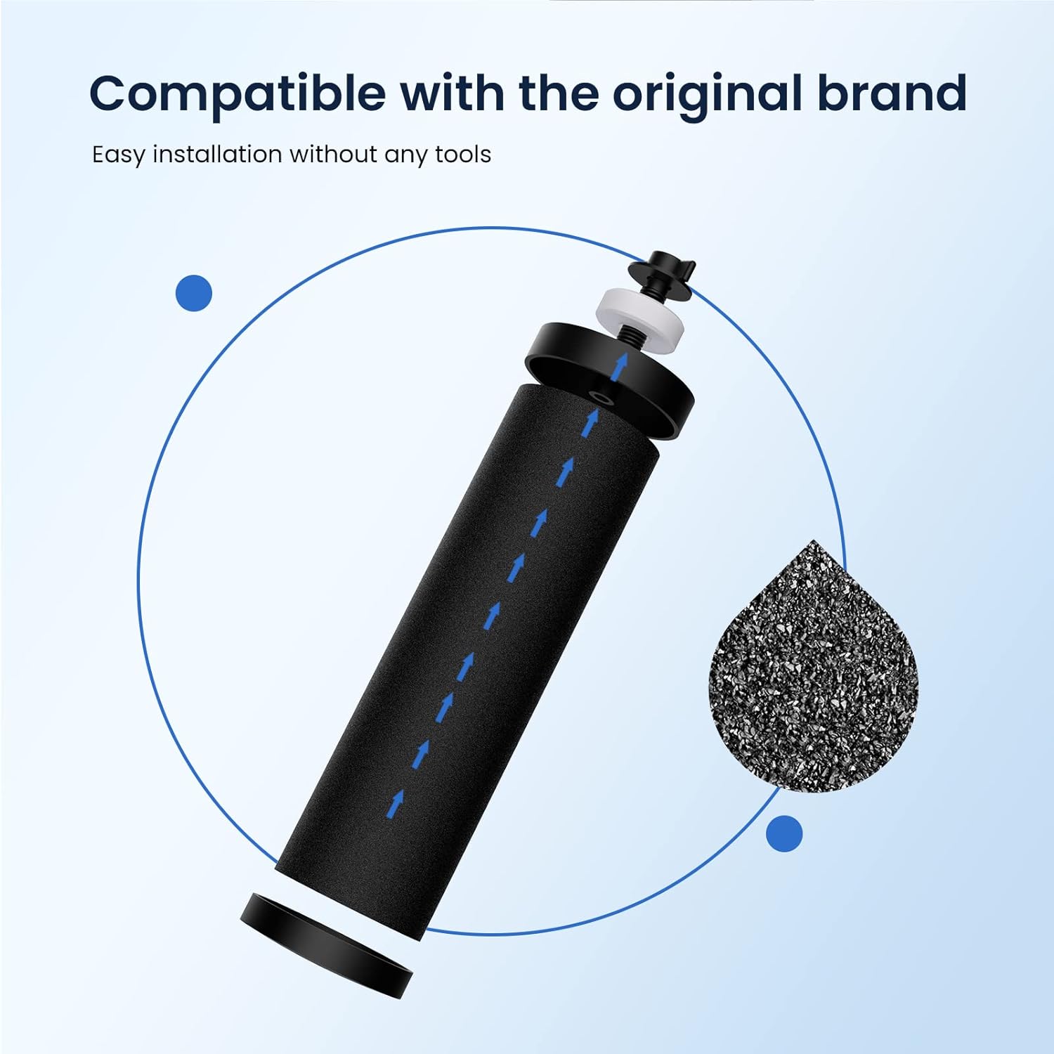 GLACIER FRESH Gravity-fed Water Filter System, 2.25G Stainless-Steel System with 5 Filters