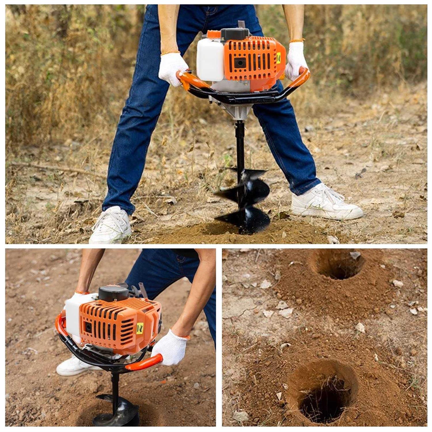 DYRABREST 52cc Gas Powered Earth Auger Post Hole Digger Borer Fence Ground Drill 4inch / 6inch / 8inch Bits - Shop Hardware Tools Online Store