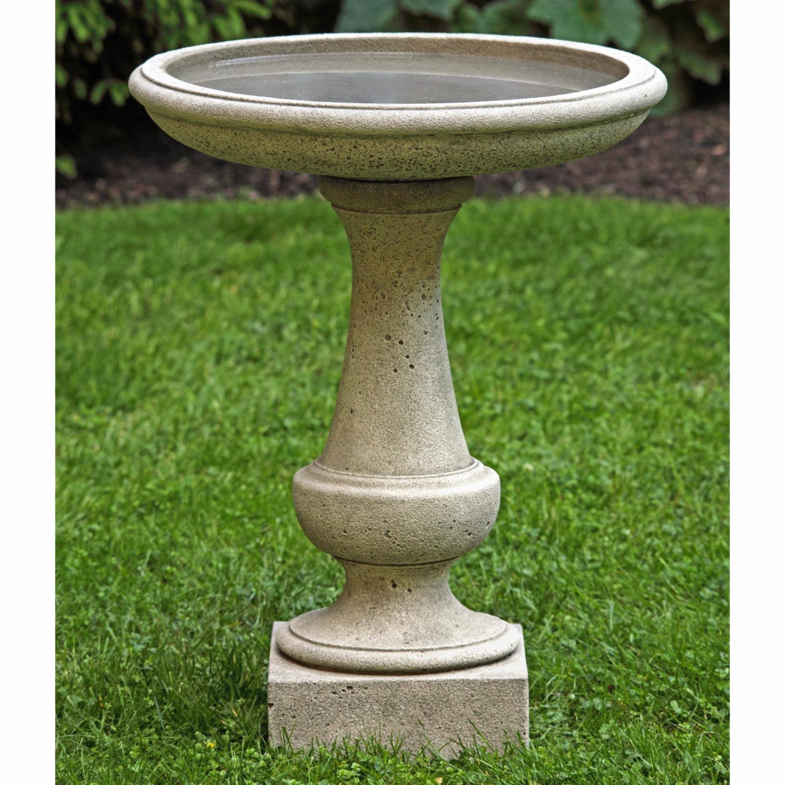 Campania International Chatham Cast Stone Bird Bath Lead Antique
