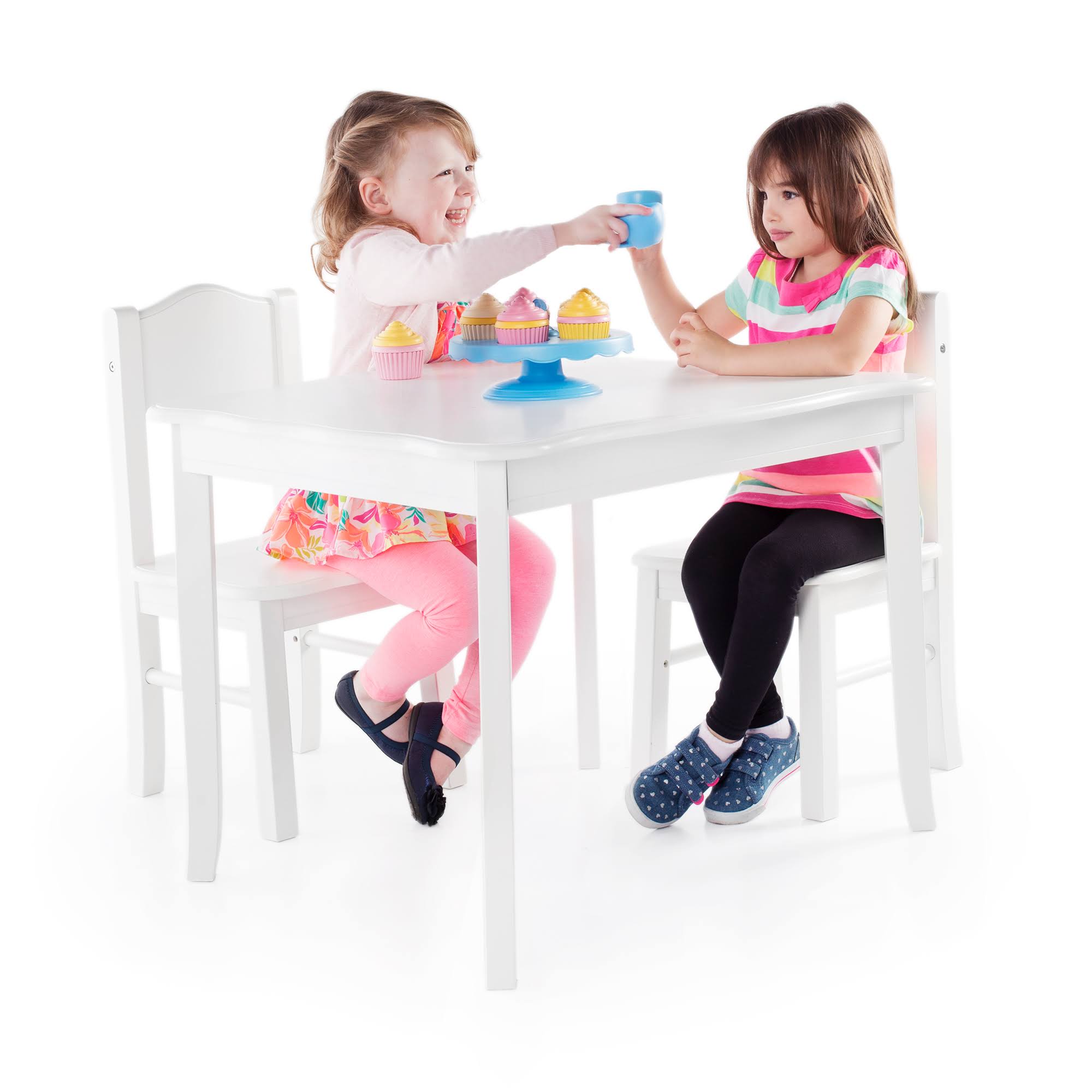 Guidecraft Classic Table u0026 Chairs Set, White