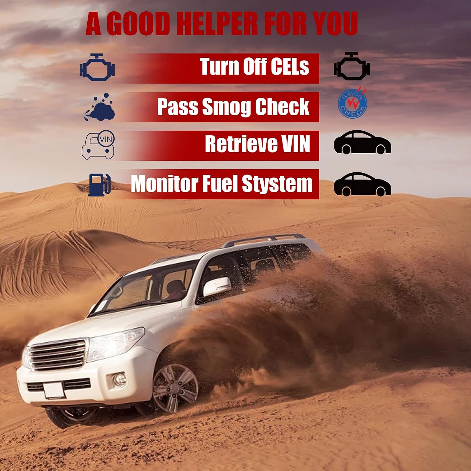 GOOLOO OBD2 Scanner Code Reader for Check Engine Light Car Diagnostic Tool Emission Analyzer , Auto Scan Tool DT60 for All OBDII Vehicles Since 1996 Pack of 2