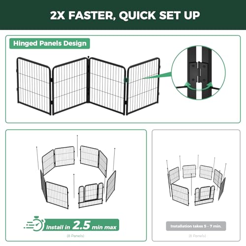 FXW Instant Dog Playpen, Portable Pet Fence for Outdoor, RV Trips, and Camping, 40inch, 16 Panels for Medium and Large Dogs│Patented