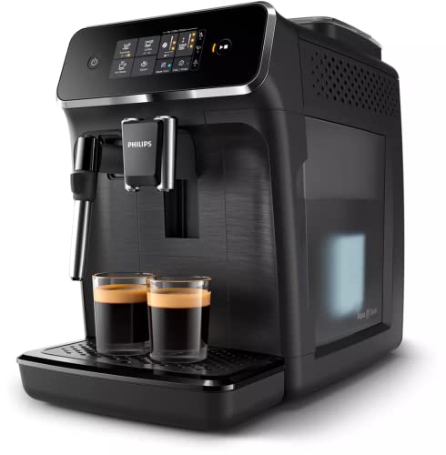 Philips 2200 Series Fully Automatic Espresso Machine, Classic Milk Frother, 2 Coffee Varieties, Intuitive Touch Display, 100% Ceramic Grinder, AquaClean Filter, Aroma Seal, Black (EP2220/14)