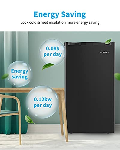 3.2 Cu.Ft Single Door Mini Fridge, Compact Refrigerator Mini Refrigerator Small Drink Food Storage Machine for Dorm, Camper, Basement or Office