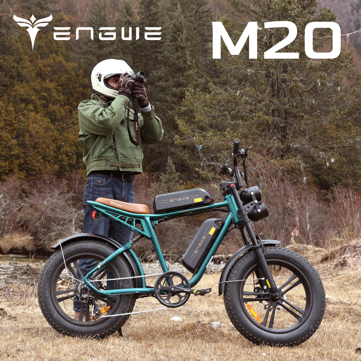 ENGWE Electric Bike 750W 20" Fat Tire Electric Bicycle, with 48V/26Ah Battery, 28MPH, 7-Speed E-Bikes for Men, Full Suspension Electric Mountain Bike