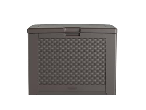 Rubbermaid Extra Large Resin Outdoor Storage Deck Box (134 Gal), Weather Resistant, Gray, Deck Organization for Home/Backyard/Pool Chemicals/Toys/Garden Tools/Porch/Patio Cushions