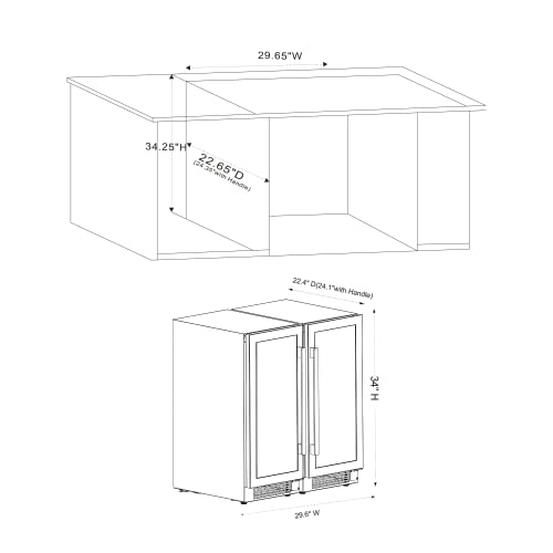 Yeego 30 inch Wine Cooler Refrigerator