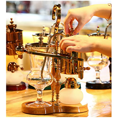 TEMKIN Cafetera Belgium Luxury Royal Family Balance Syphon Coffee Maker Siphon Brewer Elegant Design Retro Style with U handle Glass Siphon Pot for Coffee or Tea Teapots