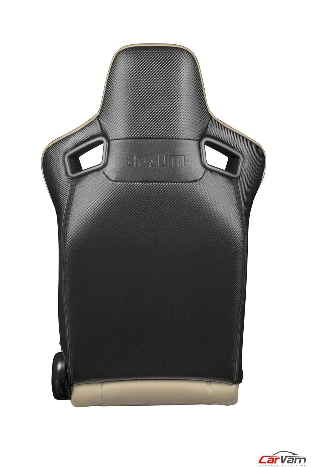 Braum Elite Series Beige Leatherette Racing Seats: Pair