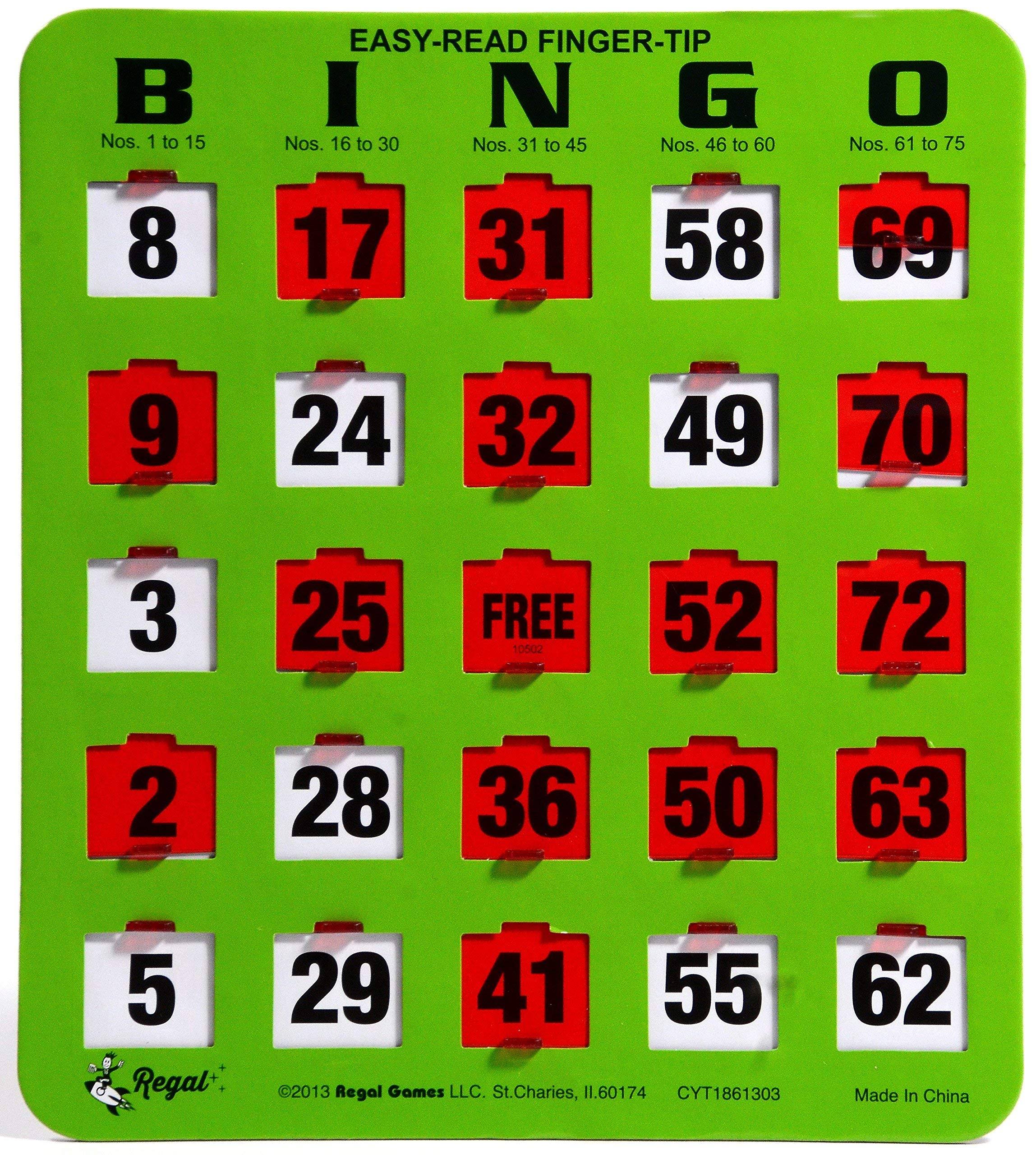 Regal Games Easy Read Green Bingo Heavy Duty 5 Ply Jumbo Shutter Slide Cards