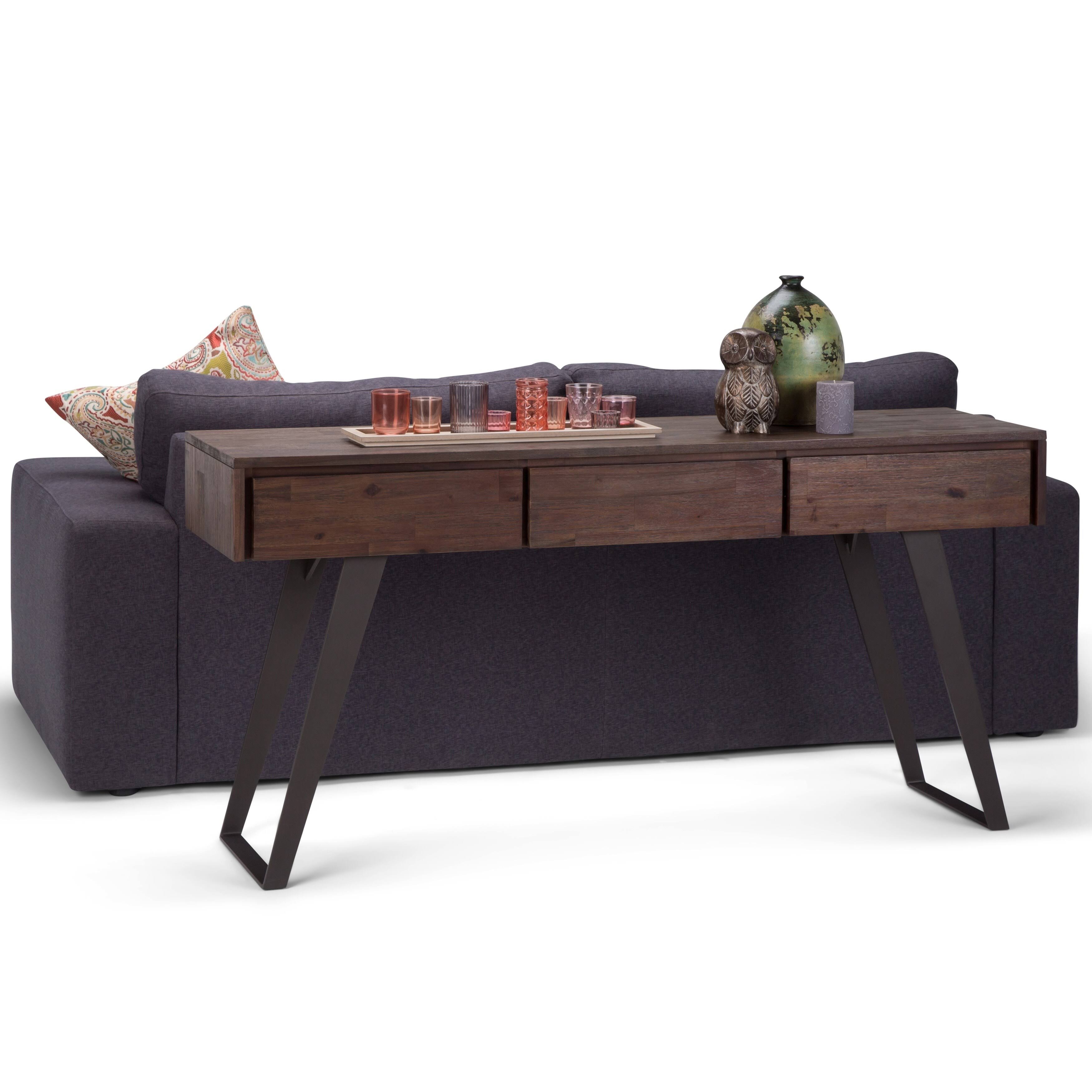 Wyndenhall Mitchell Solid Acacia Console Sofa Table, Brown