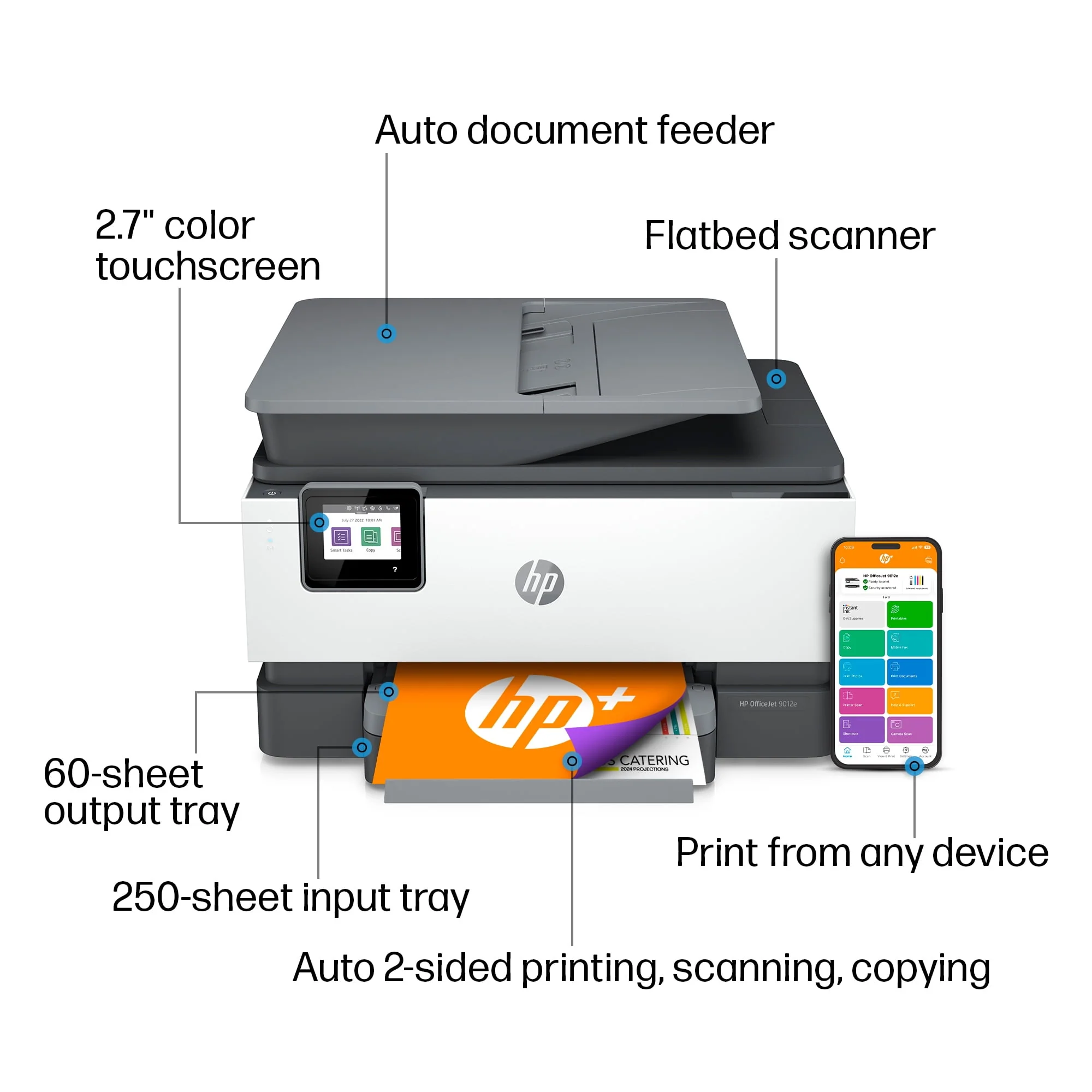 HP OfficeJet 9012e All-in-One Wireless Color Inkjet Printer - 6 Months Free Instant Ink with HP+