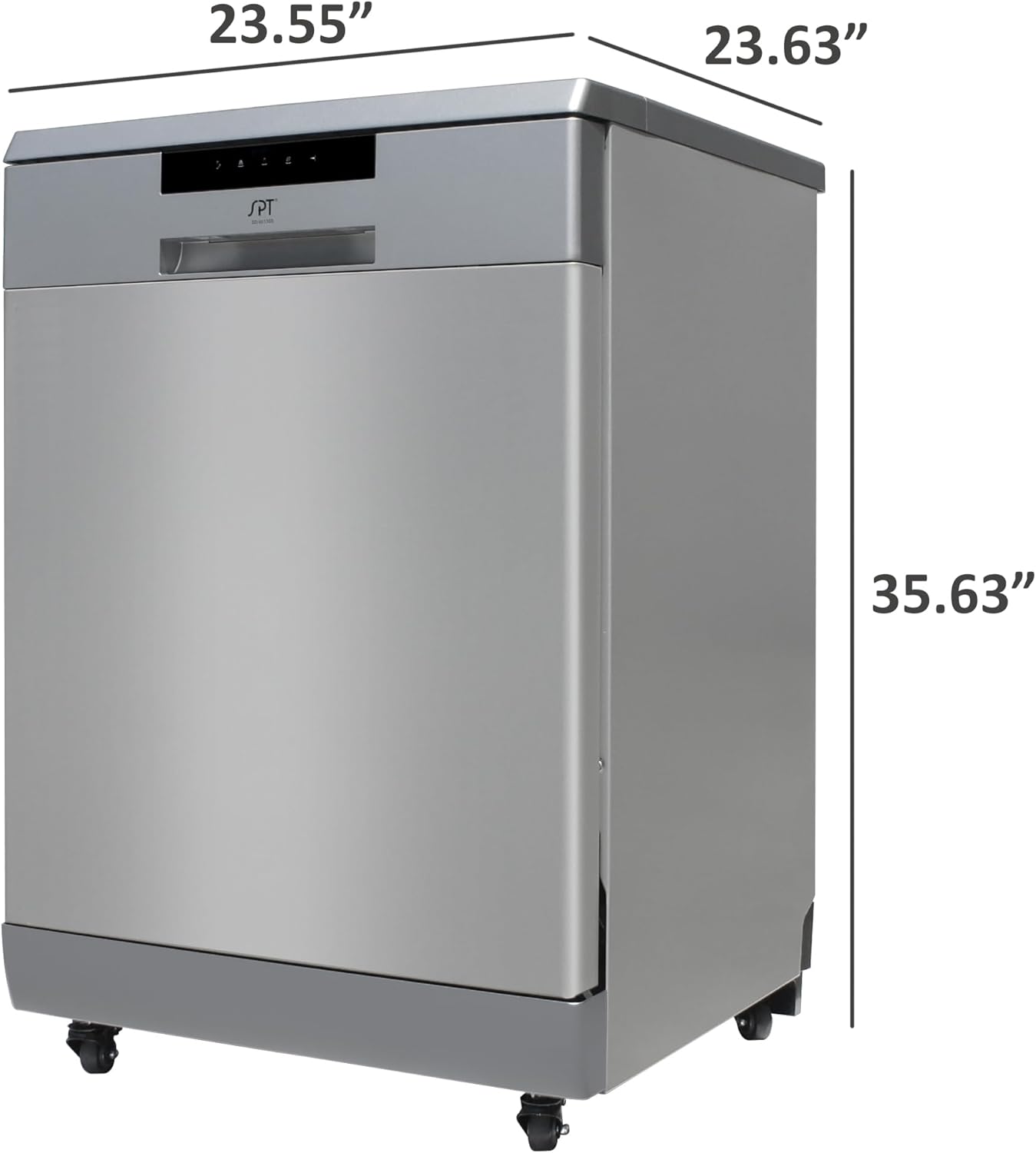 SPT SD-6513SS 24″ Wide Portable Stainless Steel Dishwasher with ENERGY STAR, 6 Wash Programs, 10 Place Settings and Stainless Steel Tub