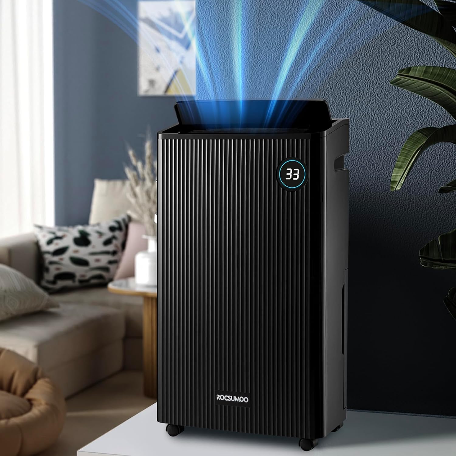 50 Pint Dehumidifier for Basement, Large Room & Home - 4500 Sq. Ft Dehumidifier with Drain Hose, 1.32 Gallons Water Tank, Intelligent Humidity Control, Auto or Manual Drainage, 24HR Timer