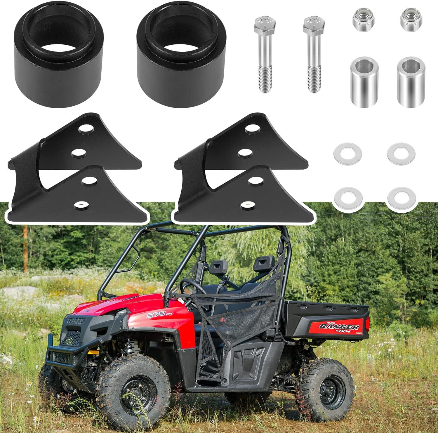 2.5'' Lift Kit UTV Front and Rear Suspension Fit For 2014-2021 Polaris Ranger 500/570 /Crew Midsize Pack of 2