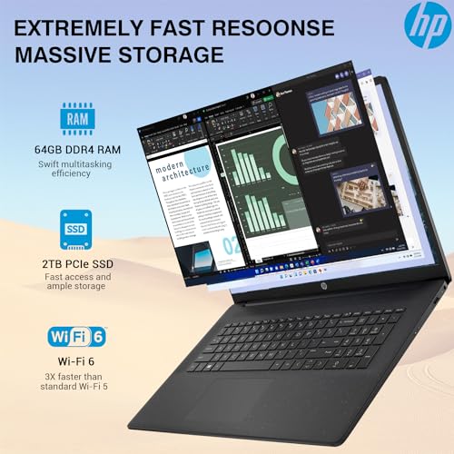 HP Newest 17 Laptop Computer, 17.3'' FHD Laptop PC, Intel Core i7(10 cores), Black