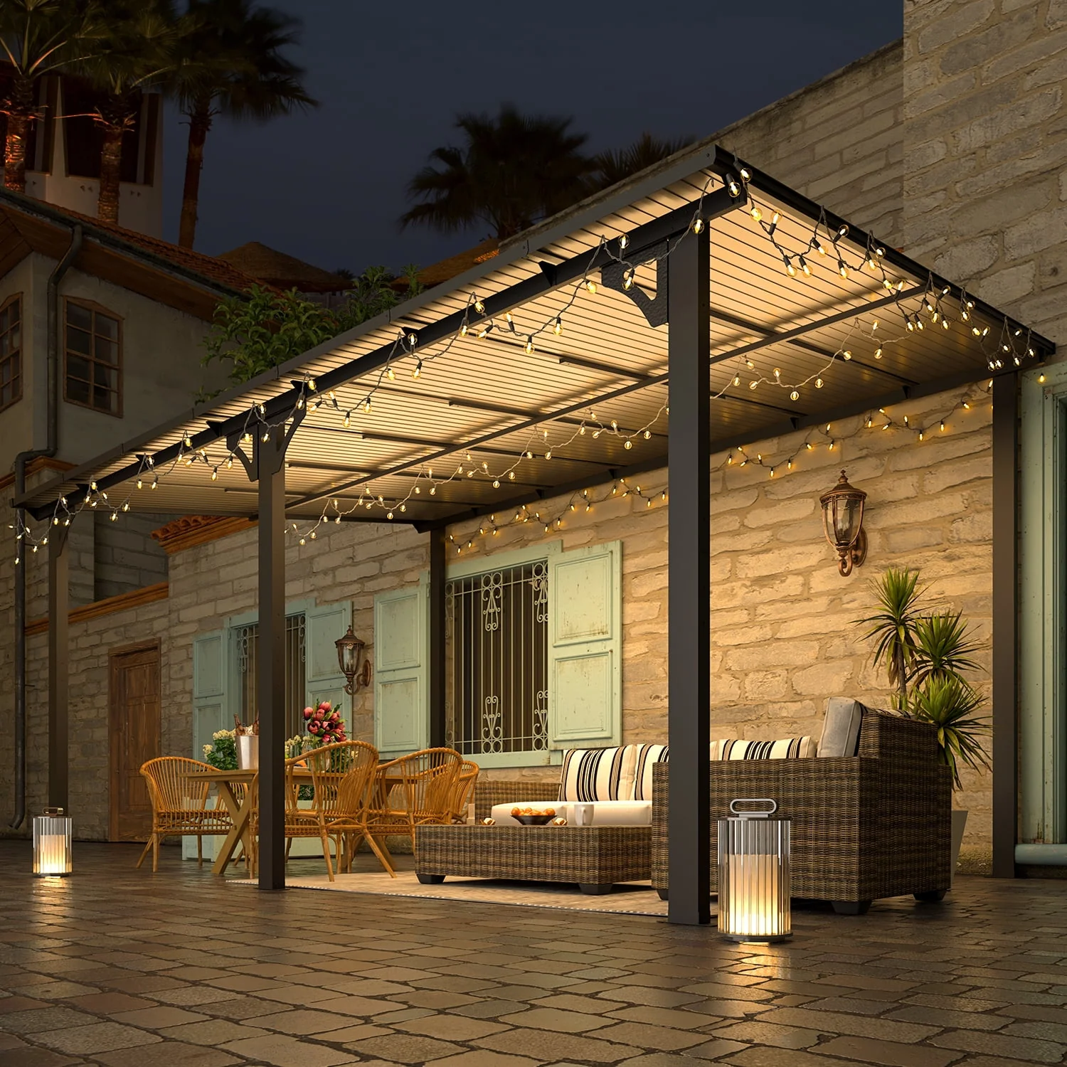 AECOJOY 10' x 14' Hardtop Gazebo Outdoor Aluminum Pergola for Garden, Patio, Backyard-Gray