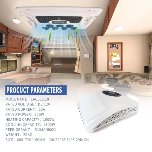 12V/24V Heat&Cool Roof Air Conditioner Electric Cool RV Rooftop Parking Ac Unit For Truck Camper Van Caravans