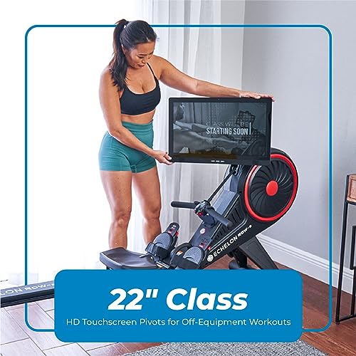 Echelon Row Series – Foldable Rowing Machine for Full-Body, Low-Impact Workouts with 22” Rotating HD Screen, Built-In Soundbar, Bluetooth Resistance & 30-Day Membership with Live Classes