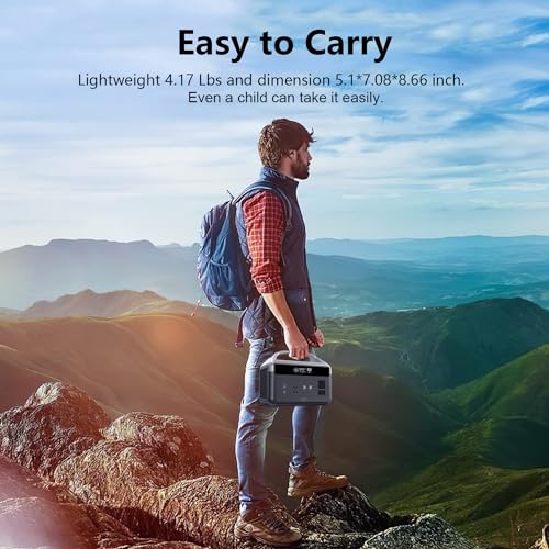 Portable Power Station, Mini Solar Generator for Home Use, 1.8 Hours Full Charged Outdoor Generator for Camping, Battery Backup Power Supply
