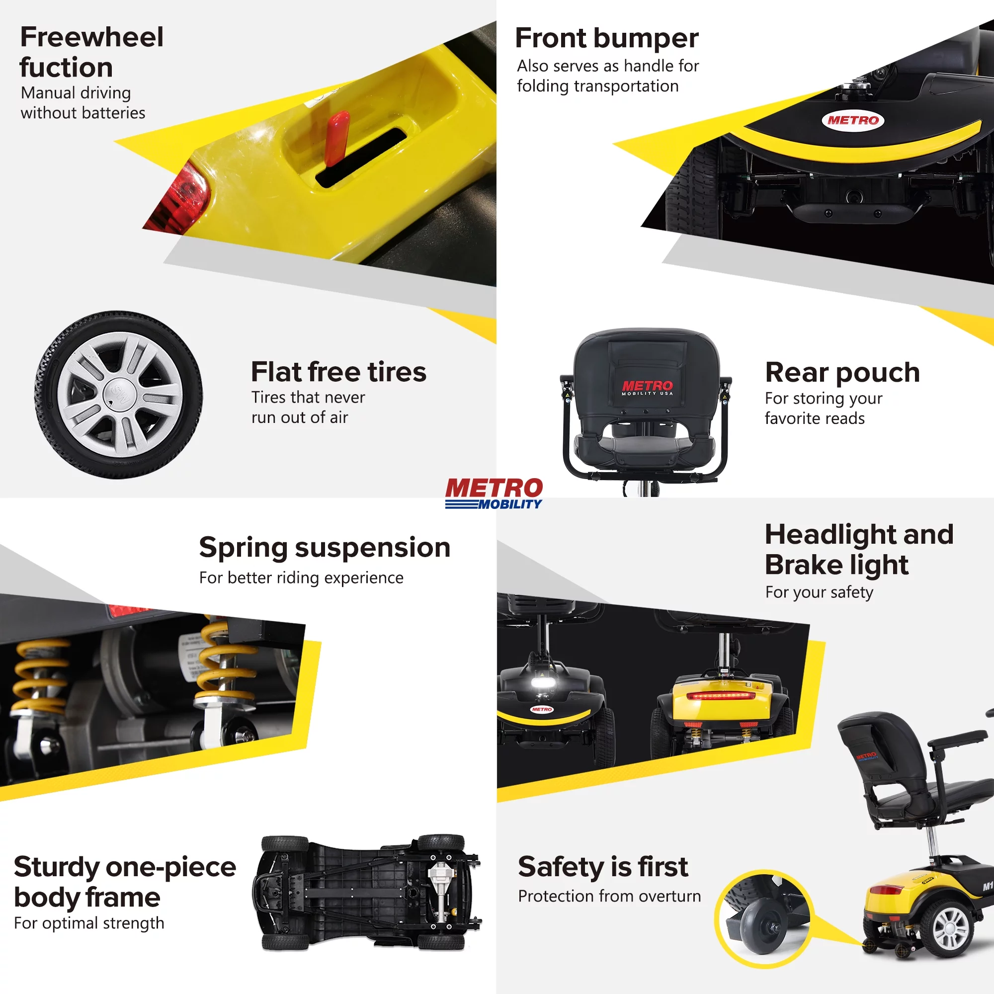Compact Mobility Scooters for Senior, SEGMART Heavy Duty Electric Scooters with 300W Motor, Motorized Scooter with Detachable Basket, Outdoor Scooter With Anti-Tip wheel, Red, SS130