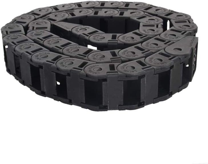 Fielect Drag Chain Cable Carrier Open Type with End Connectors R100 35X100mm 1 Meter Plastic for Electrical CNC Router Machines Black 1Pcs