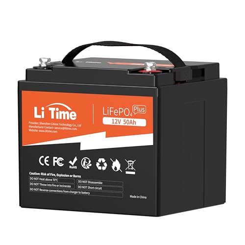 LiTime 12V 100Ah LiFePO4 Battery BCI Group 31 Lithium Battery Built-in 100A BMS, Up to 15000 Deep Cycles, Perfect for RV, Marine, Home Energy Storage