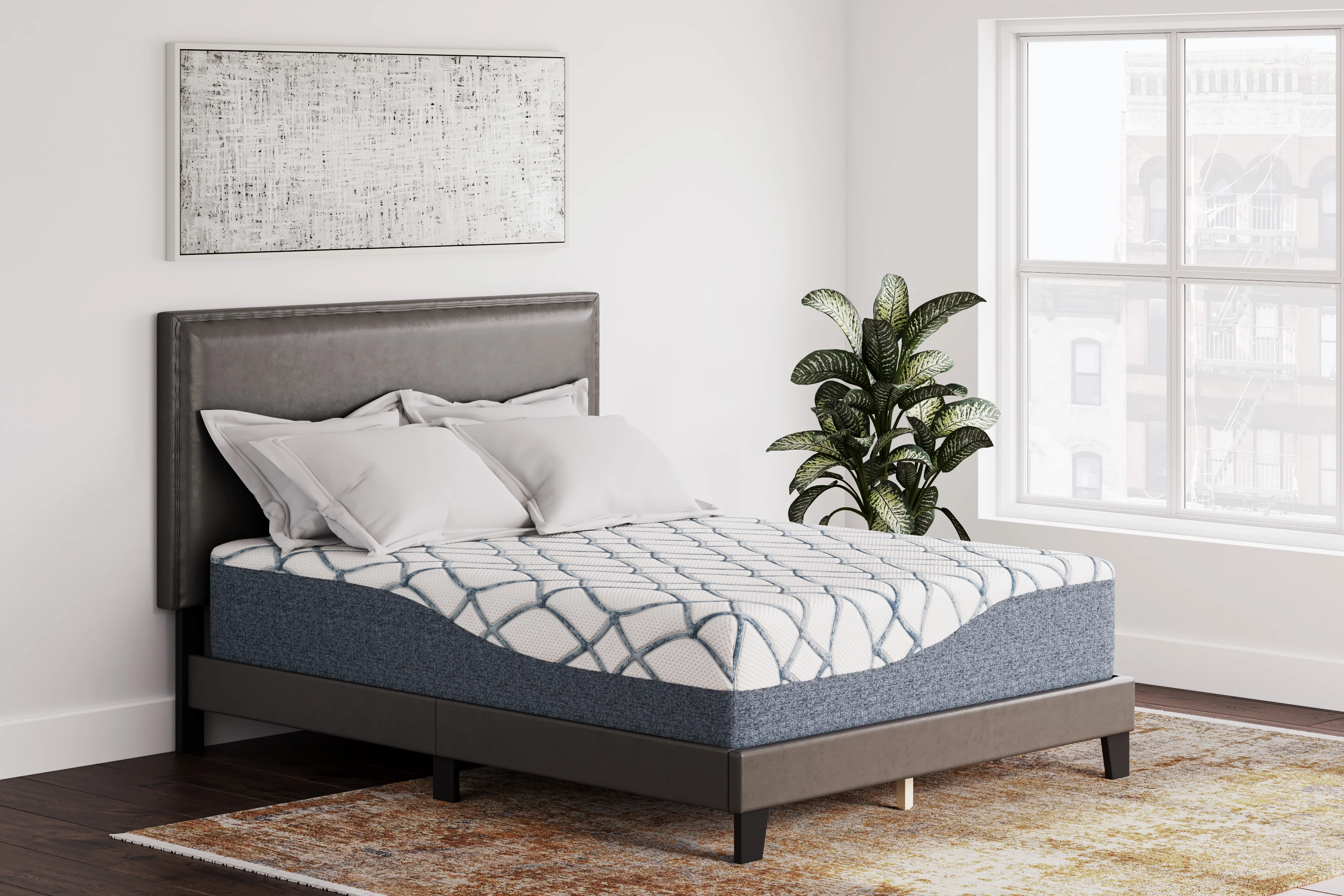 Signature Design by Ashley 14 Inch Chime Elite 2.0 Queen Mattress White/Blue