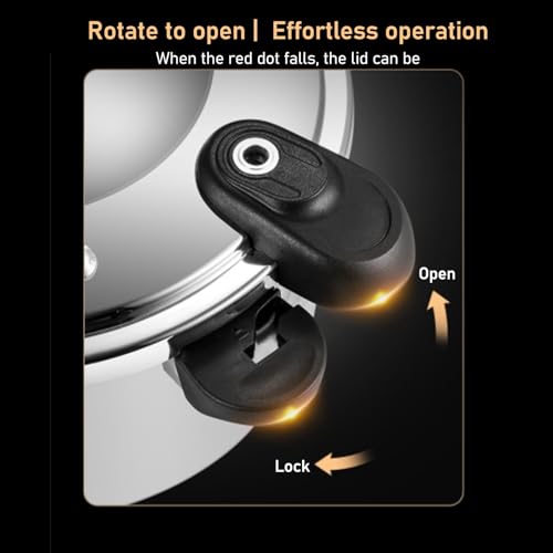 Stainless Steel Pressure Cooker, 10L/12L/16L Stovetop Pressure Canner with Easy Lock Lid, Fast Cooking Canning Pot Compatible with Gas & Induction Cookware, Electric Stoves