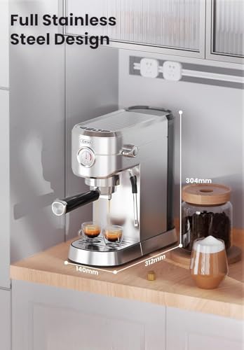 Gevi Espresso Expresso Machine 20 Bar with Auto Milk Frother, Professional Espresso Maker with Steam Wand, Compact Stainless Steel Cappuccino & Latte Machine, Gift for Coffee Lover, Home Baristas
