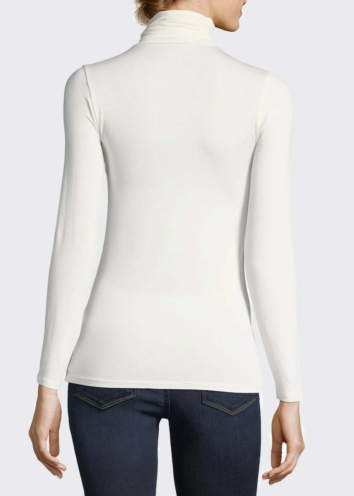 Majestic Soft Touch Long-Sleeve Turtleneck Milk