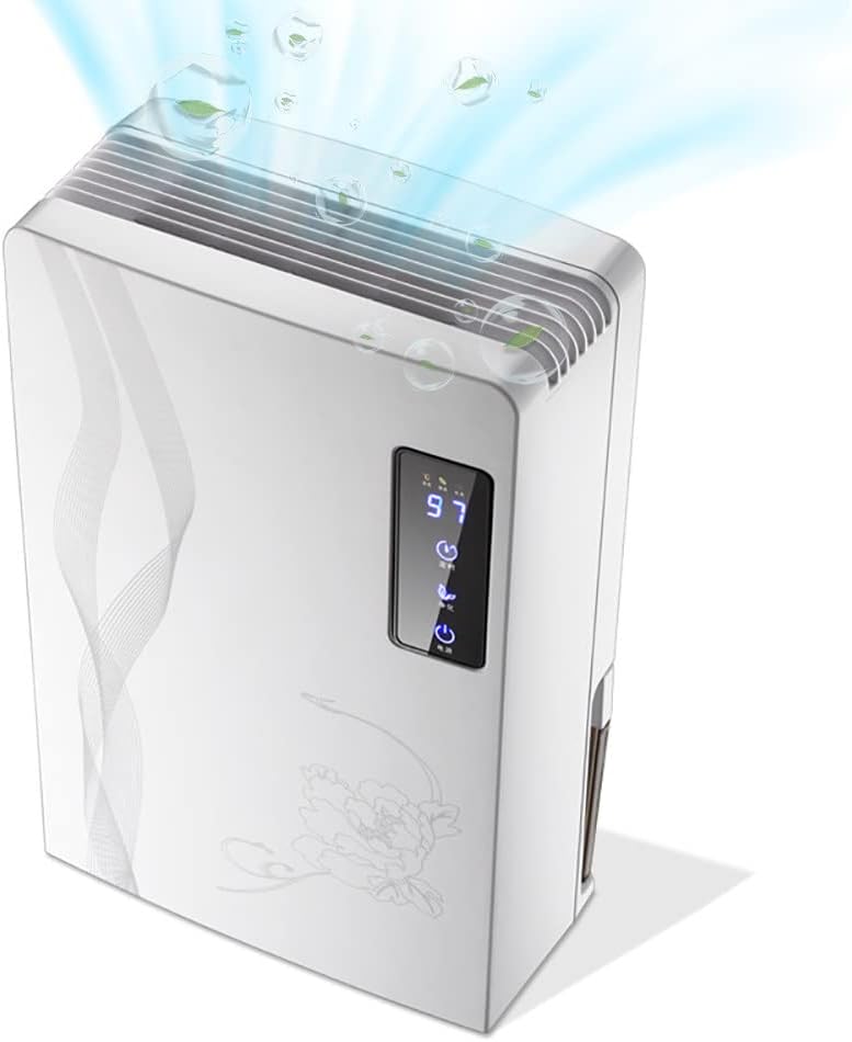 Dehumidifier for Home 74oz/2200ml Small Dehumidifiers for 323 Sq Ft, Quiet Dehumidifiers with Continuous Drain, Dry Clothes Mode, 24HR Timer, Intelligent Humidity Control