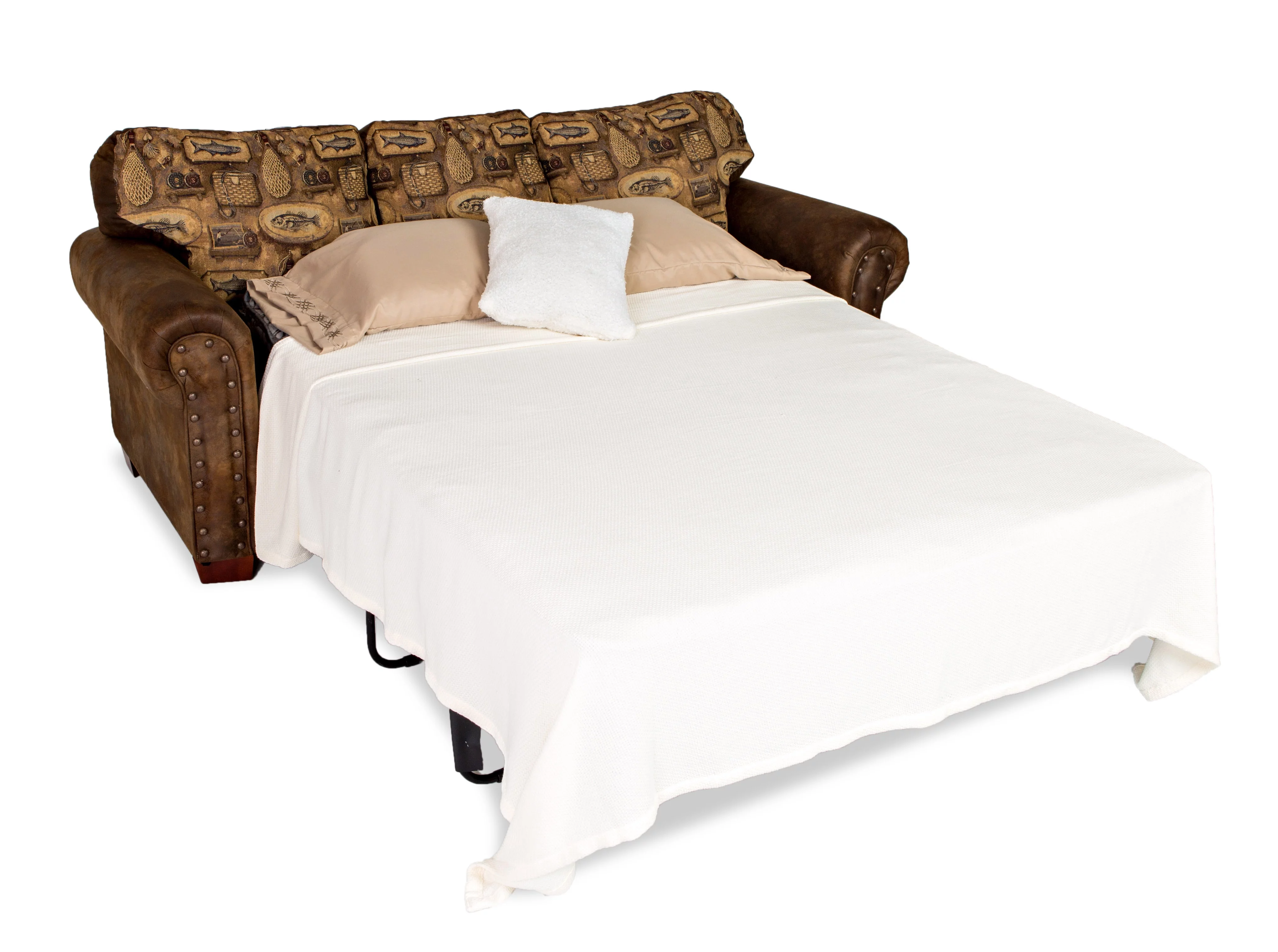 American Furniture Classics Model 8505-80 River Bend Lodge Style Sleeper Sofa for Adults